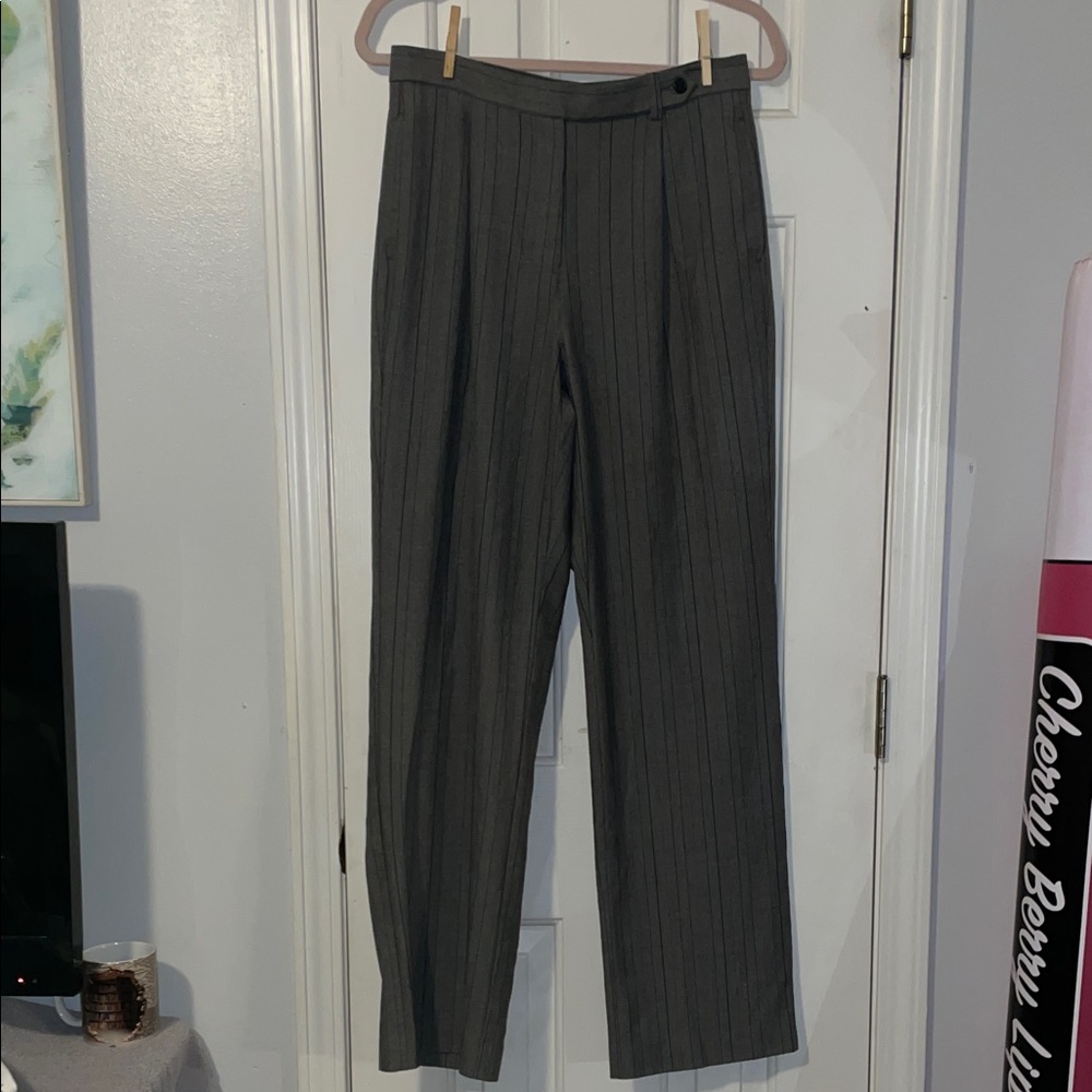 Liz Claiborne Gray and Black Kylie Pinstripe Pants